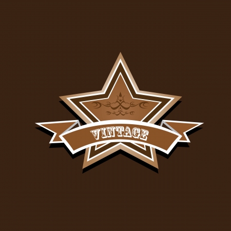 vector vintage star label retro styleのイラスト素材