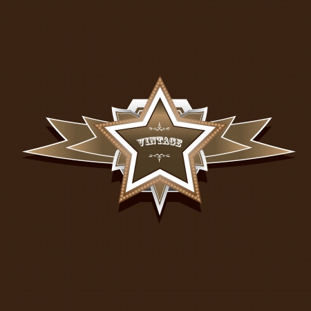 vector vintage star label retro styleのイラスト素材