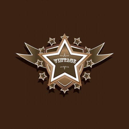 vector vintage star label retro styleのイラスト素材