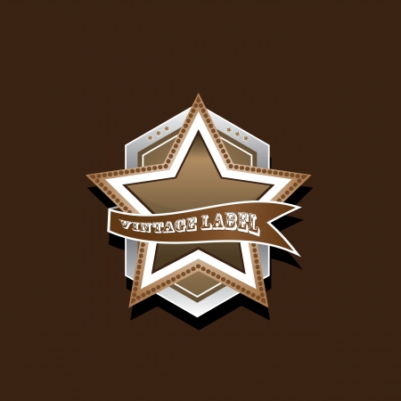 vector vintage star label retro styleのイラスト素材