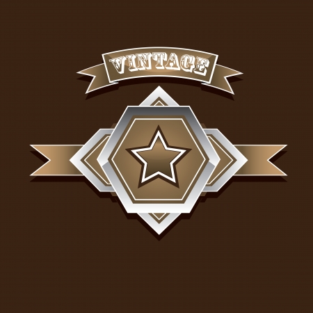 vector vintage star label retro styleのイラスト素材