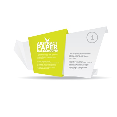 Abstract white and green paper origami background のイラスト素材