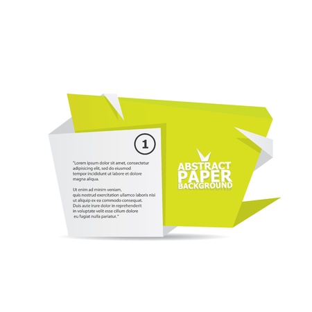 Abstract white and green paper origami background のイラスト素材