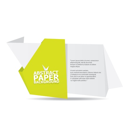 Abstract white and green paper origami background のイラスト素材