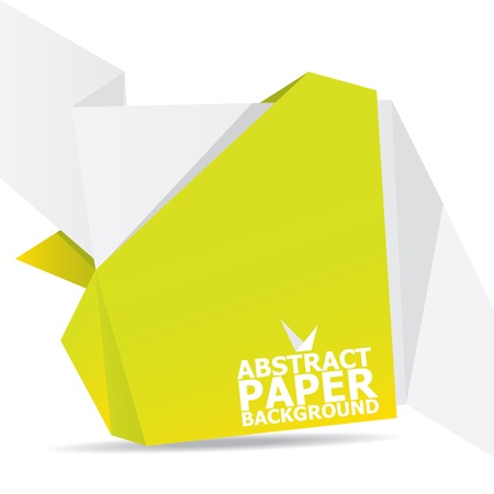 Abstract white and green paper origami background のイラスト素材