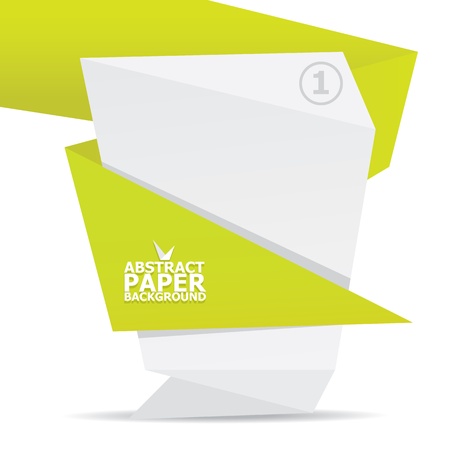 Abstract white and green paper origami background のイラスト素材