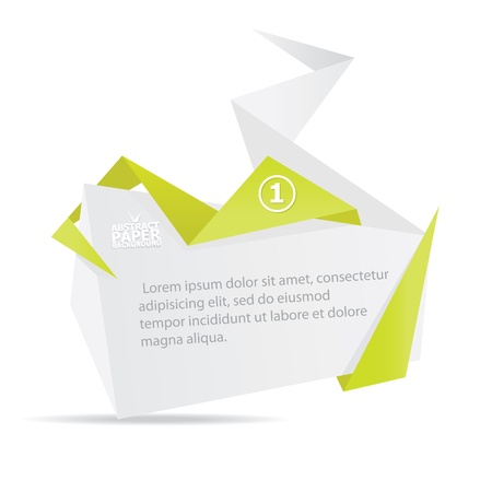 Abstract white and green paper origami background のイラスト素材