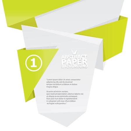 Abstract white and green paper origami background のイラスト素材