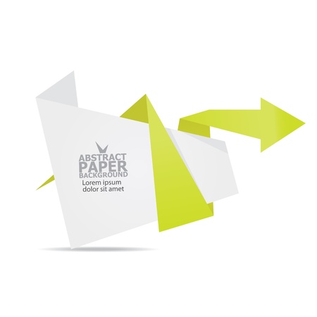 Abstract white and green paper origami background のイラスト素材
