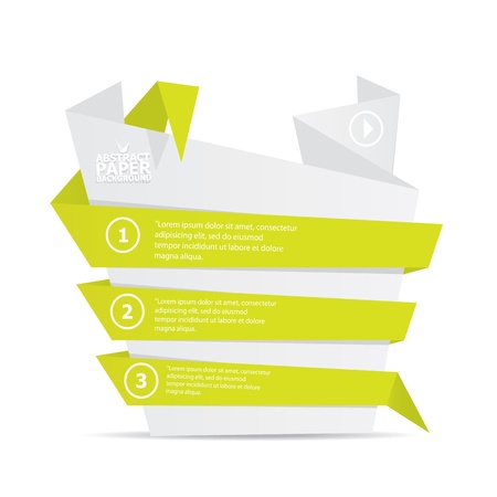 Abstract white and green paper origami background のイラスト素材