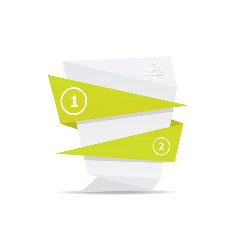 Abstract white and green paper origami background のイラスト素材