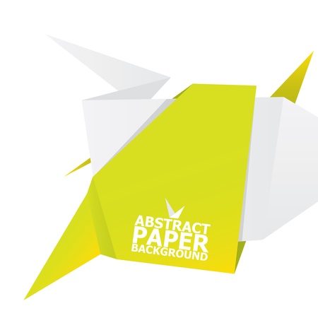 Abstract white and green paper origami background のイラスト素材