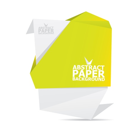 Abstract white and green paper origami background のイラスト素材