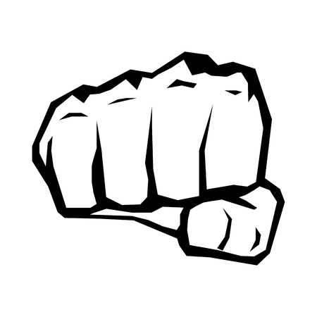 freedom concept. black and white fist silhouette.のイラスト素材