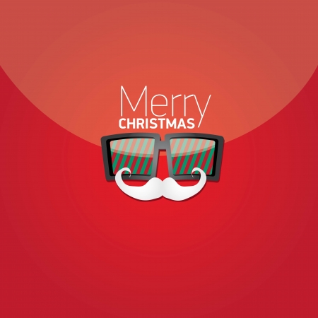 Vector Hipster santa poster for party or greeting card.のイラスト素材