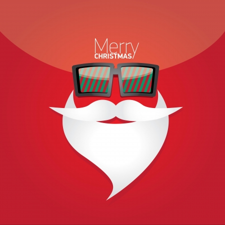 Vector Hipster santa poster for party or greeting card.のイラスト素材