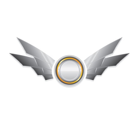 Vector metallic automotive motorcycle badge with wingsのイラスト素材