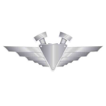 Vector metallic automotive motorcycle badge with wingsのイラスト素材