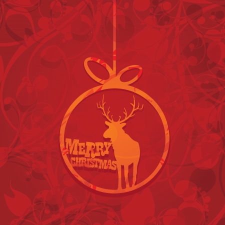 vector merry christmas decorative red floral background.のイラスト素材