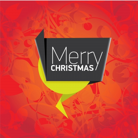 merry christmas background with green origami bow or ribbonのイラスト素材