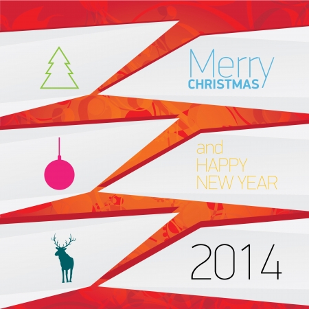 merry christmas background with white origami bannerのイラスト素材