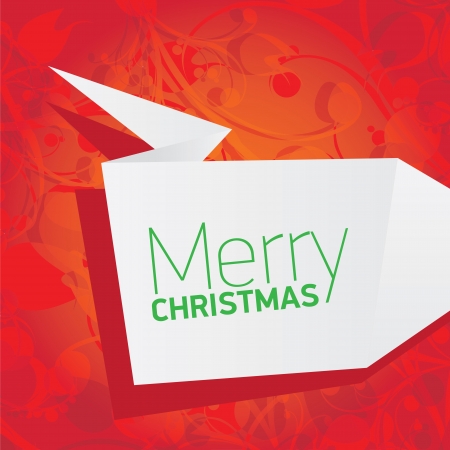 merry christmas background with white origami bannerのイラスト素材