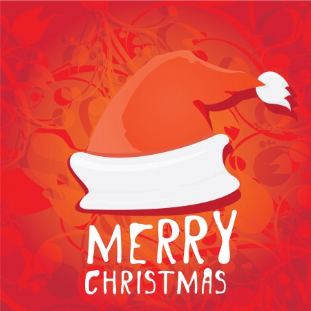 Santa Claus red hat . merry christmas creative cardのイラスト素材