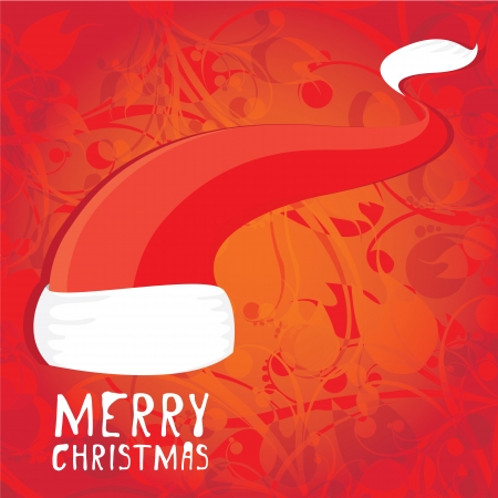 Santa Claus red hat . merry christmas creative cardのイラスト素材