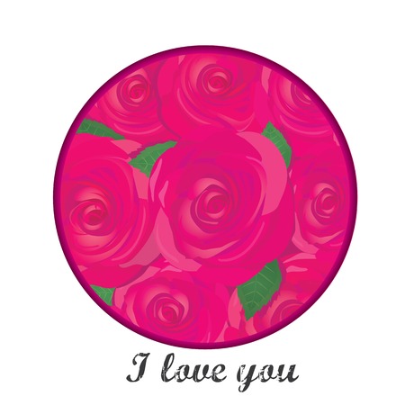 vector valentine day flower greeting card with red roseのイラスト素材