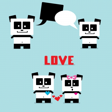 Vector cartoon Panda bear characterのイラスト素材