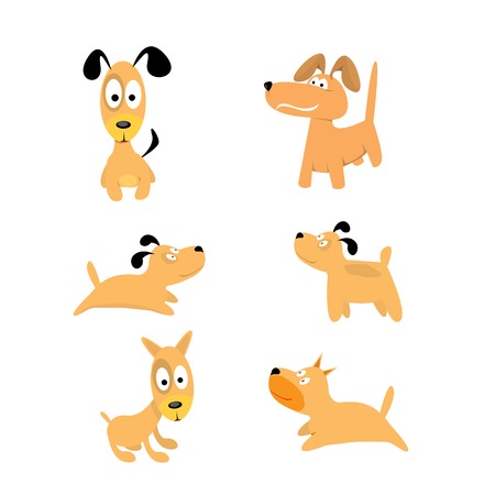 Cute dogs set. vector collection of puppiesのイラスト素材