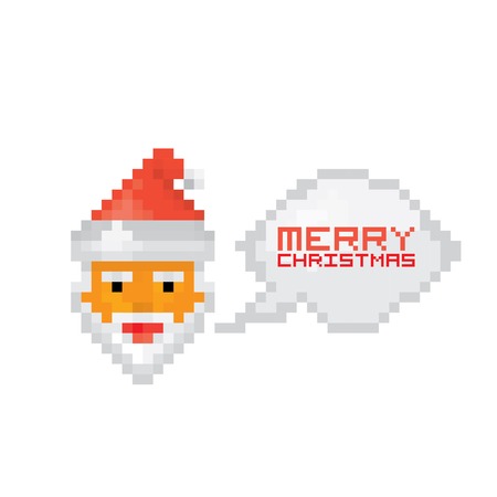 Pixel santa claus with beard and mustacheのイラスト素材