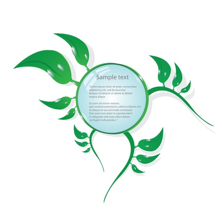 floral eco green button. bio green vector concept of life.のイラスト素材