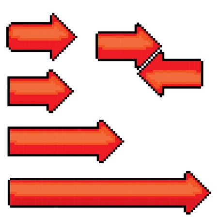 red pixel style arrow sign or button for web designのイラスト素材