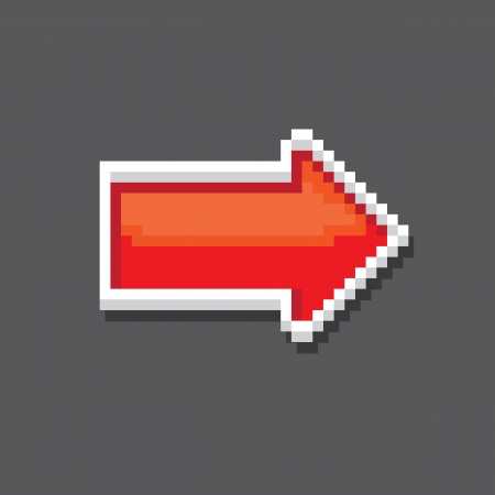 red pixel style arrow sign or button for web designのイラスト素材
