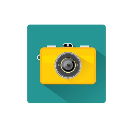 Retro Camera flat icon for web design and mobile appのイラスト素材