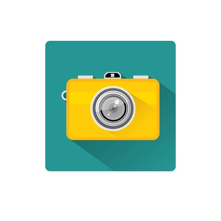 Retro Camera flat icon for web design and mobile appのイラスト素材