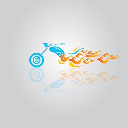 vector Silhouette of classic motorcycle. vector motorcycle iconのイラスト素材