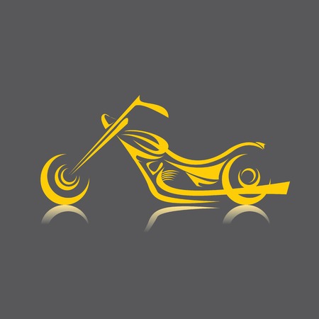 vector Silhouette of classic motorcycle. vector motorcycle iconのイラスト素材