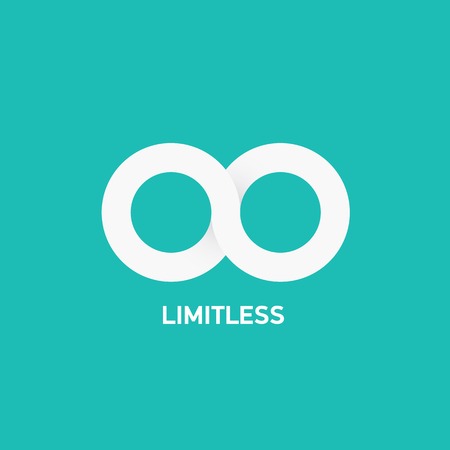 vector flat Limitless sign icon on turquoise backgroundのイラスト素材