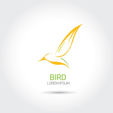 Color Bird abstract flying icon design template. freedom and creative mind signのイラスト素材