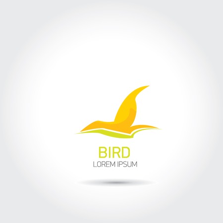 Color Bird abstract flying icon design template. freedom and creative mind signのイラスト素材
