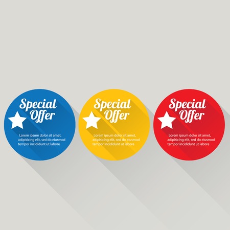 Flat design sale discount Special offer buttonのイラスト素材