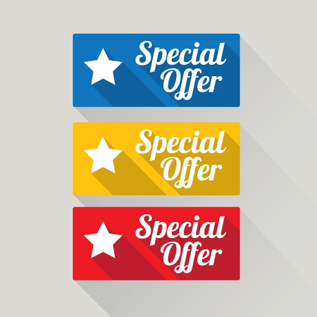 Flat design sale discount Special offer buttonのイラスト素材