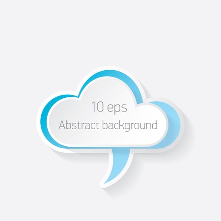 blue paper speech bubble on grey backgroundのイラスト素材