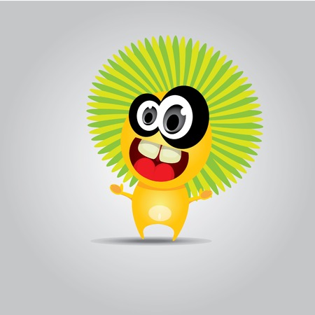 Cartoon cute smiling monsterのイラスト素材