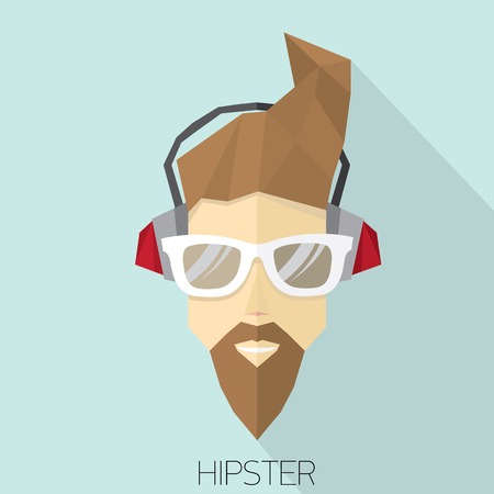 vector hipster man icon  hipster styleのイラスト素材