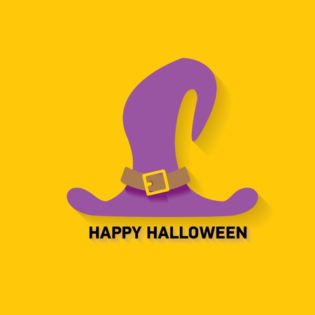 tall witch hat on orange backgroundのイラスト素材