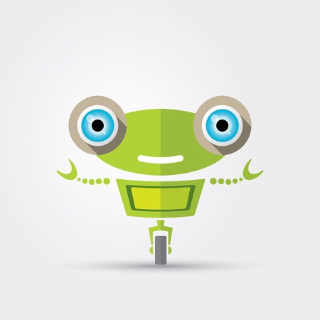 Cartoon Character Cute green Robotのイラスト素材