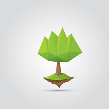 Conceptual polygonal tree. vector Illustrationのイラスト素材